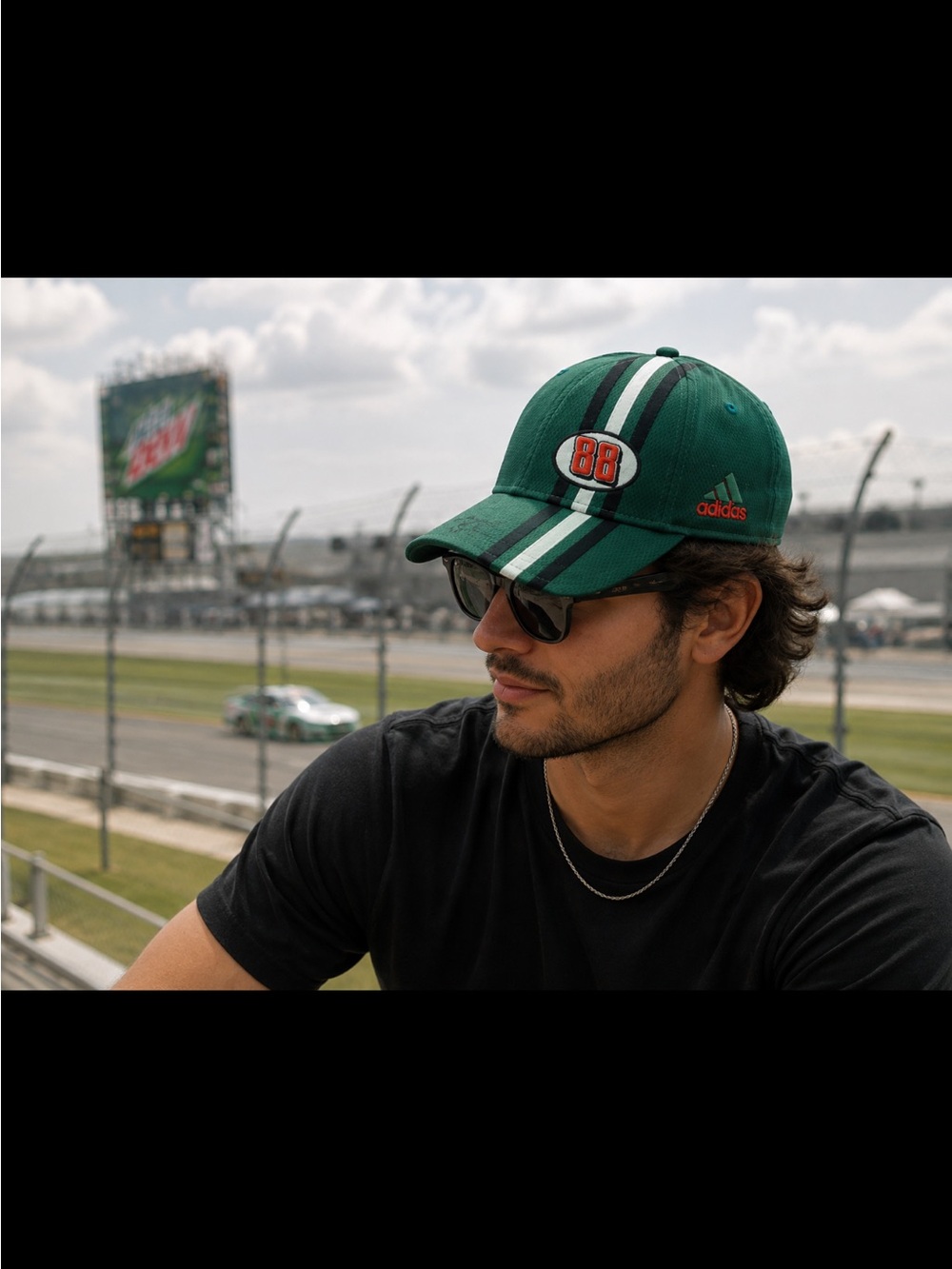 Dale Earnhardt Jr. #88 Adidas NASCAR Green Racing Hat Adjustable Mountain Dew